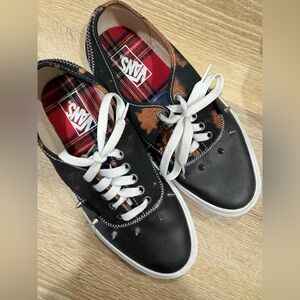 Leather/Bleached Canvas/Studded Vans Tartan Daze